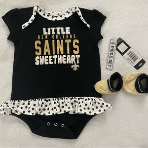 New Orleans Saints baby girl onesie and booties 24 month size